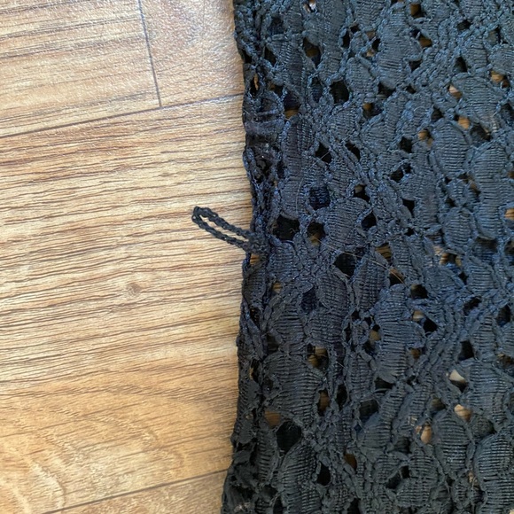 Windsor Black Eyelet Blouse Whimsygoth Romantic Ruffle Sleeve Side Zip Medium - Picture 7 of 8